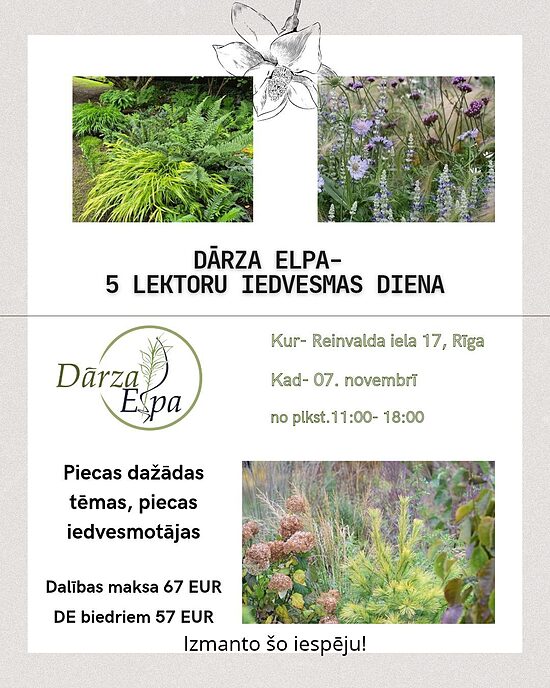 Dārza elpa- 5 lektoru iedvesmas diena